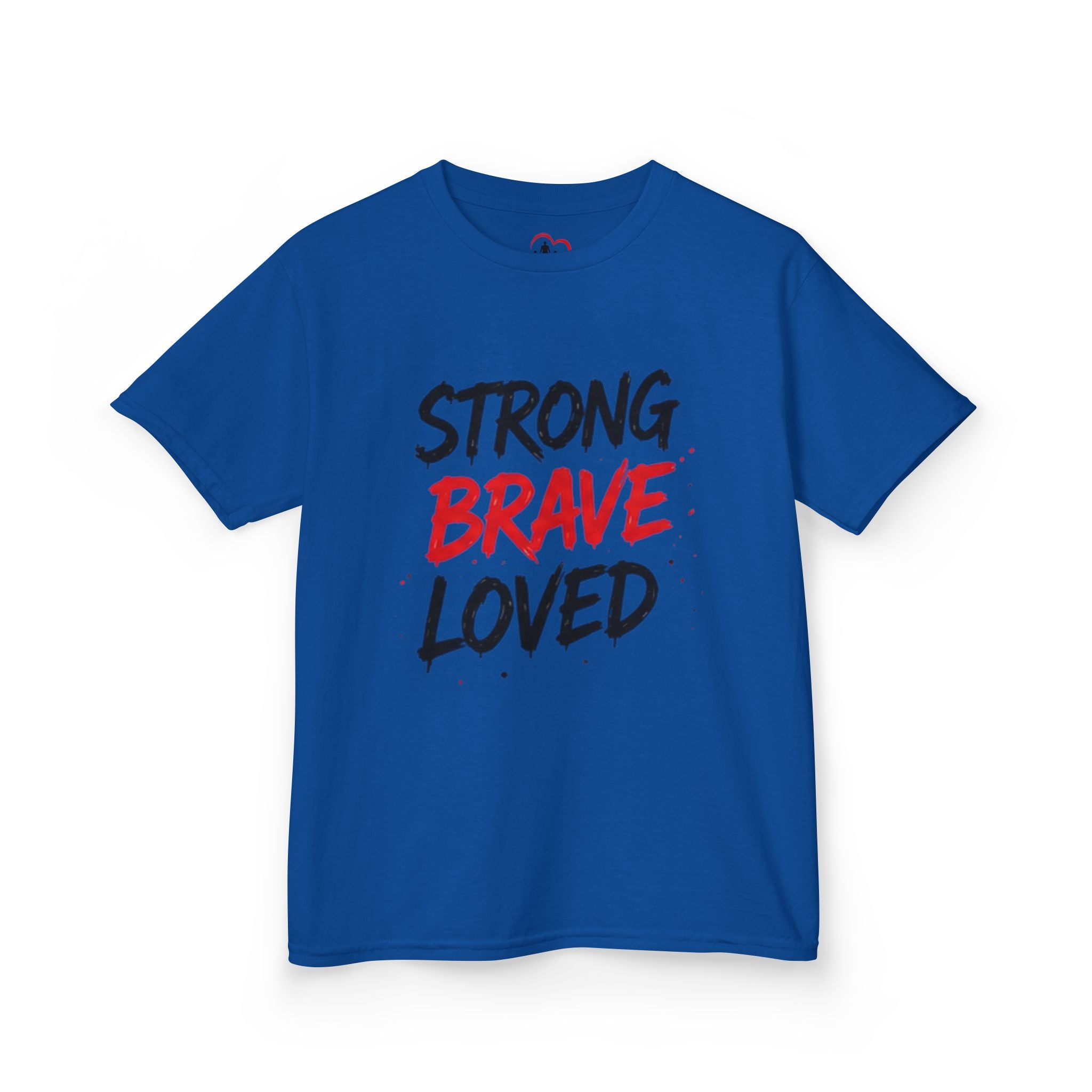 Kids Tee — "Strong Brave Loved" Front & "Future Legend" Superhero Back