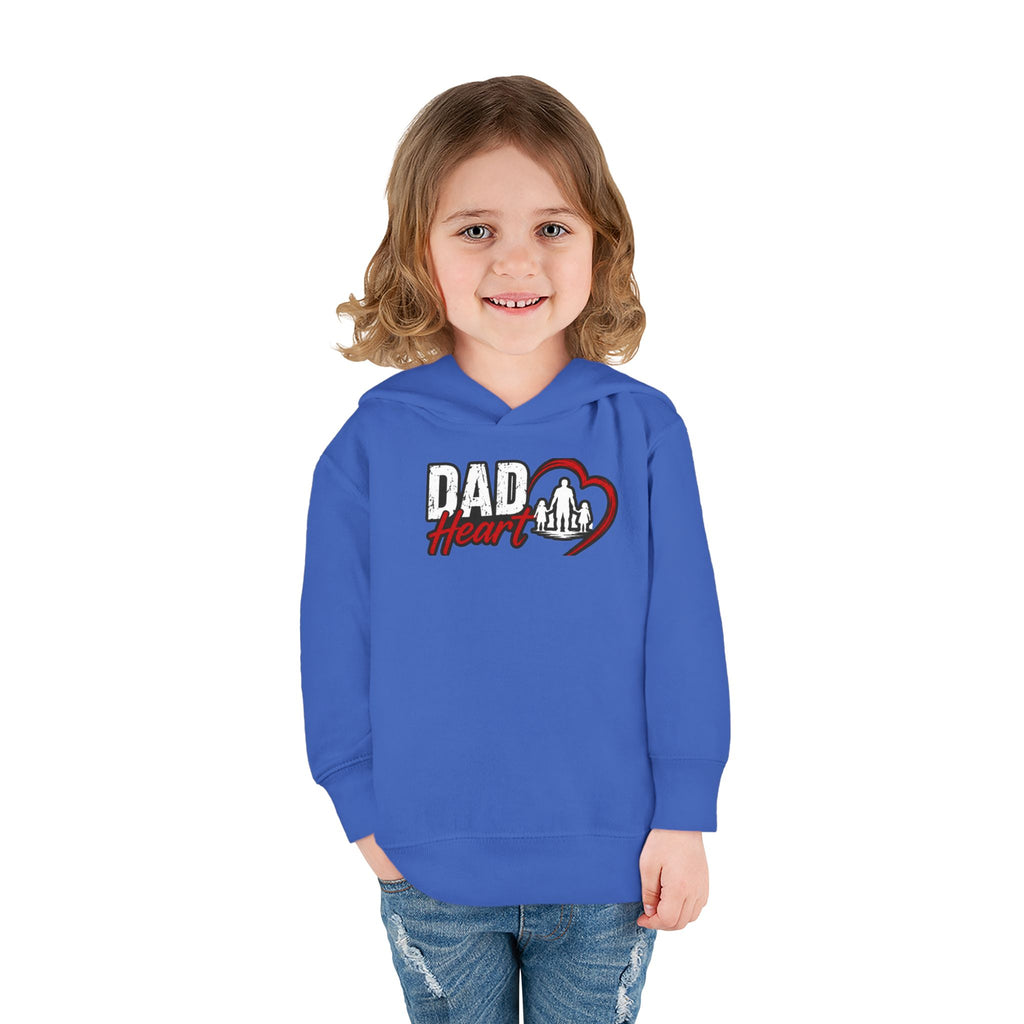 Toddler Hoodie — "Dad Heart" Superhero Bear Pullover