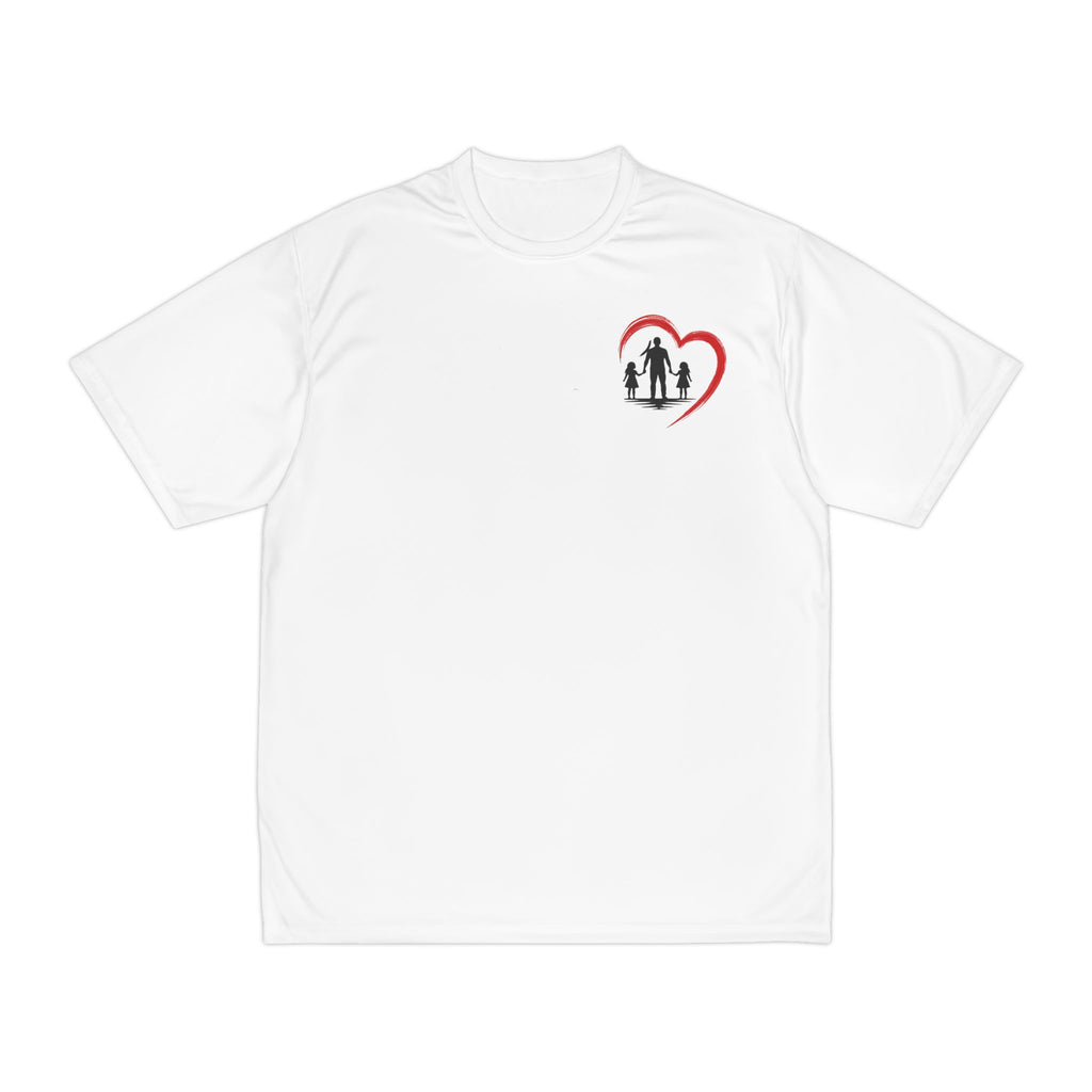 Men's T-Shirt — Daddy Defender Design | Father & Kids Heart Graphic Performance Tee