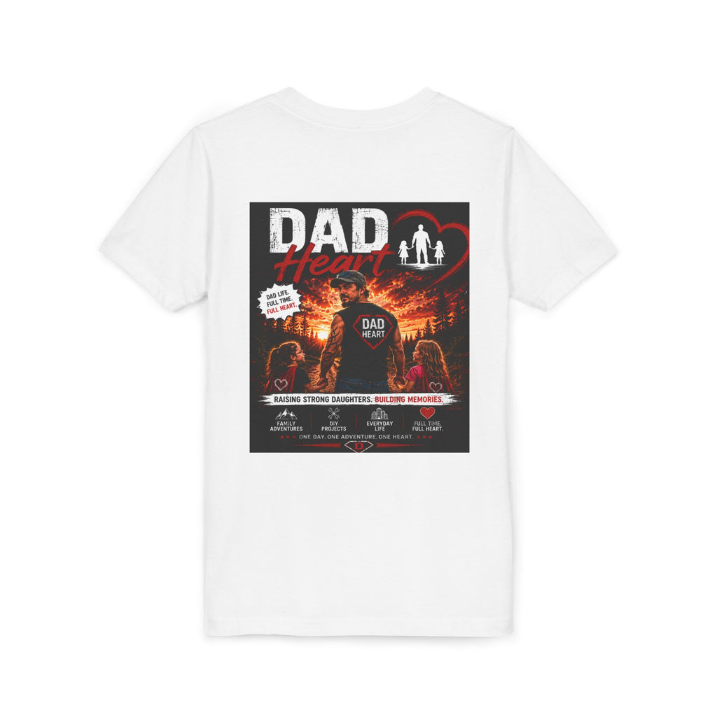 Youth Tee — “Dad Heart” Father & Kids Heart Graphic Shirt