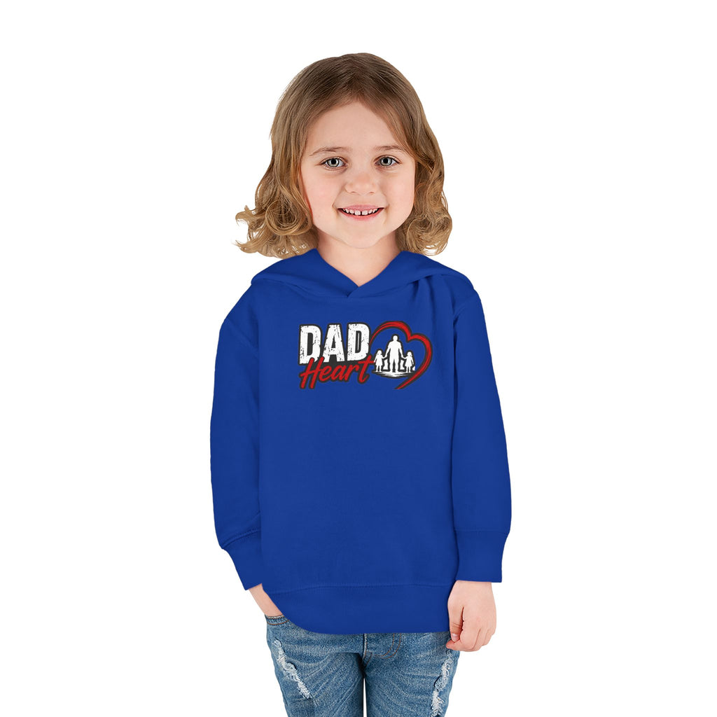 Toddler Hoodie — "Dad Heart" Superhero Bear Pullover