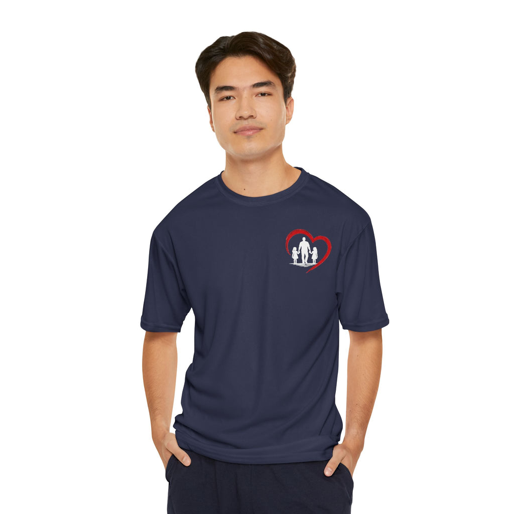 Men's T-Shirt — Daddy Defender Design | Father & Kids Heart Graphic Performance Tee
