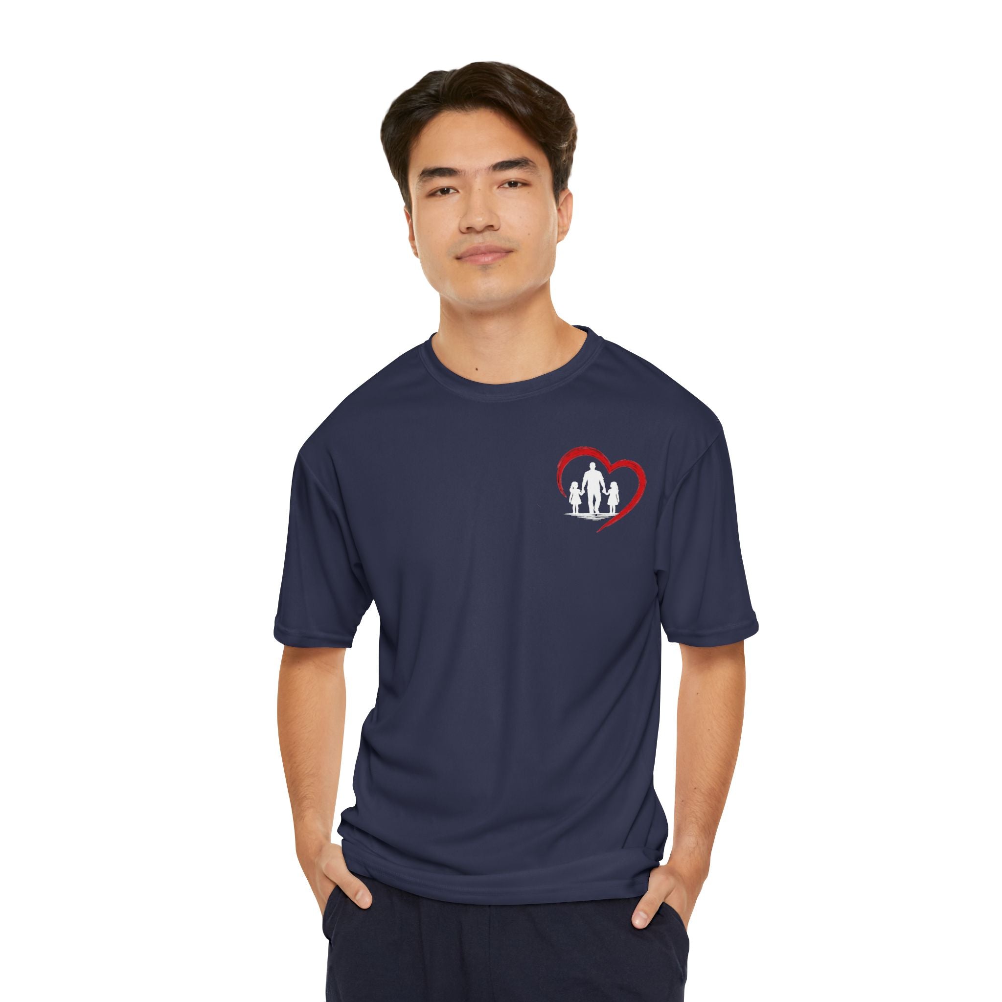 Men's T-Shirt — Daddy Defender Design | Father & Kids Heart Graphic Performance Tee