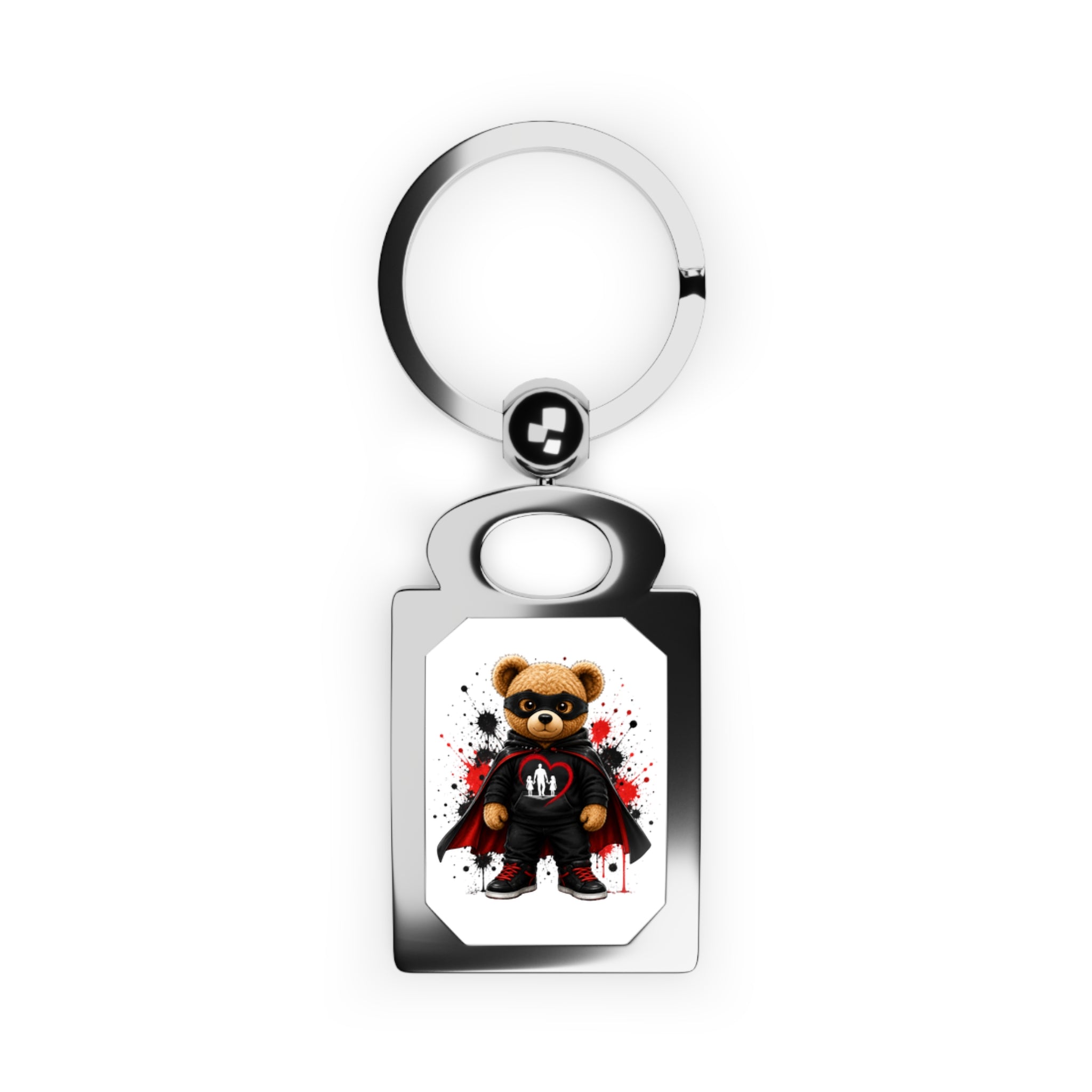 Dad Heart Tattoo Rectangle Keyring — Personalized Dad Gift for Father’s Day