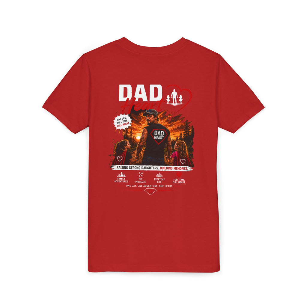 Youth Tee — “Dad Heart” Father & Kids Heart Graphic Shirt
