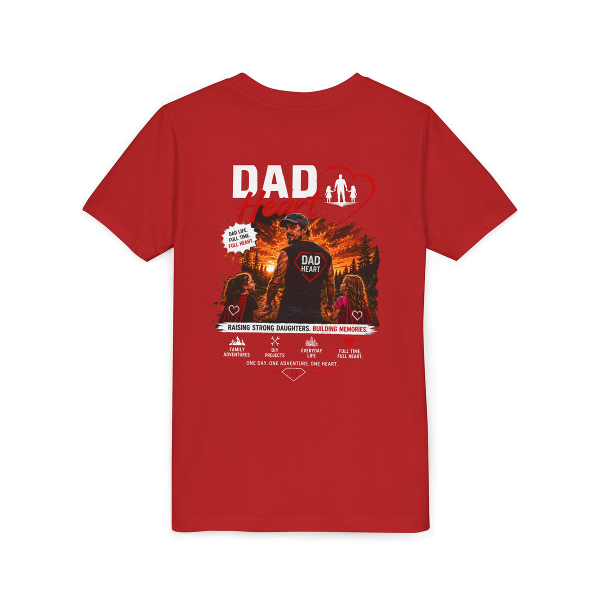 Youth Tee — “Dad Heart” Father & Kids Heart Graphic Shirt