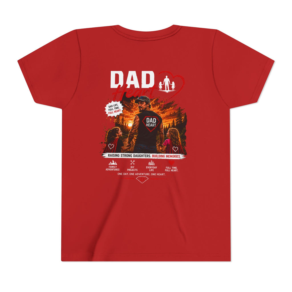 Youth Tee — “Dad Heart” Father & Kids Heart Graphic Shirt