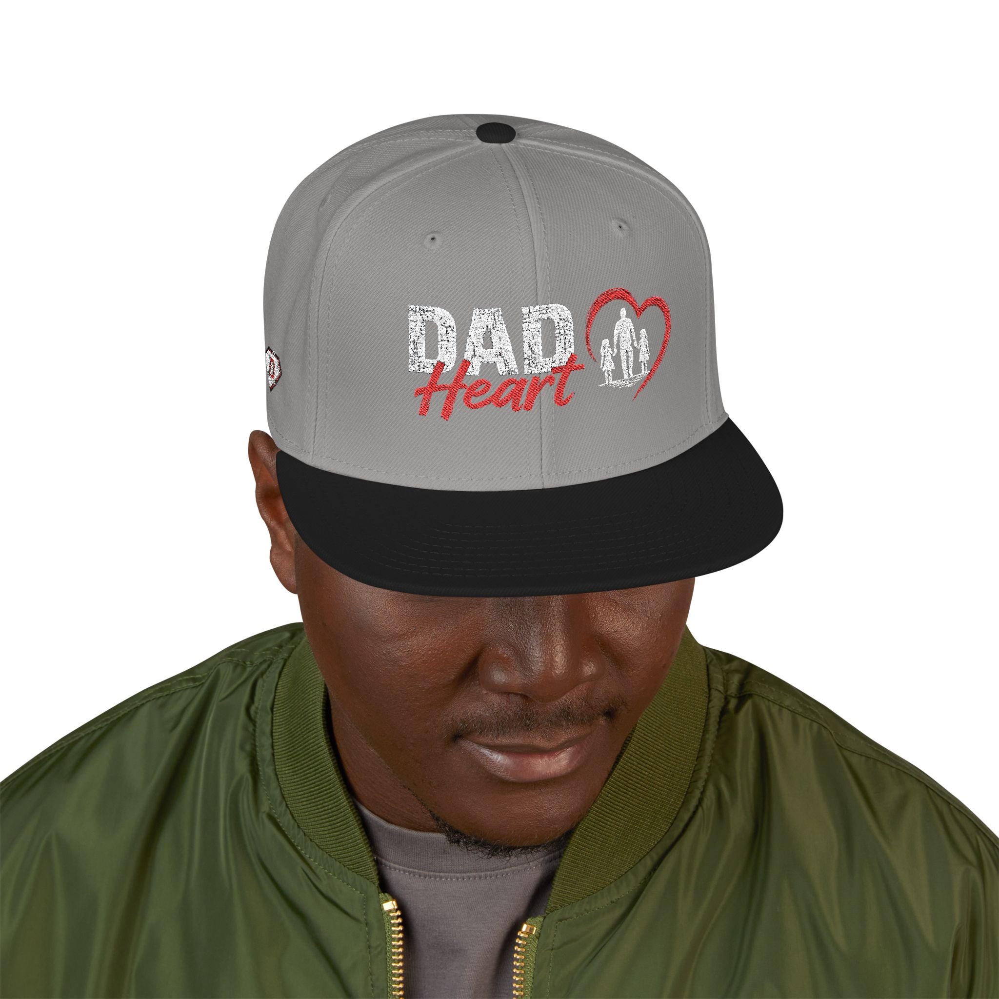 Embroidered Snapback Hat — Red Heart & Band Logo
