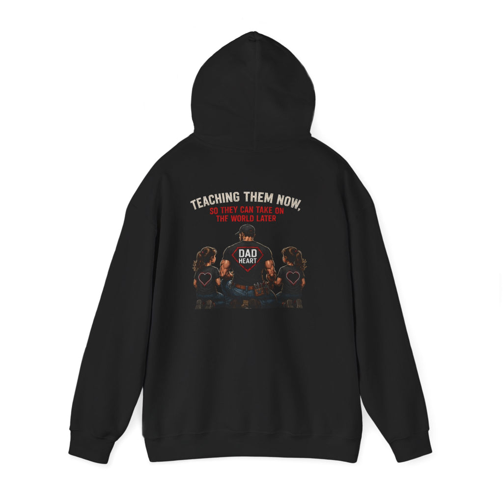 Dad Life Hoodie — 'Dad Heart' Father & Kids Matching Hoodie, 'Teach Them Now' Family Father's Day Gift