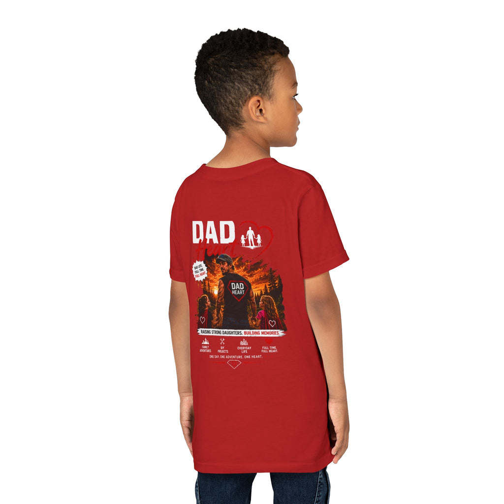 Youth Tee — “Dad Heart” Father & Kids Heart Graphic Shirt