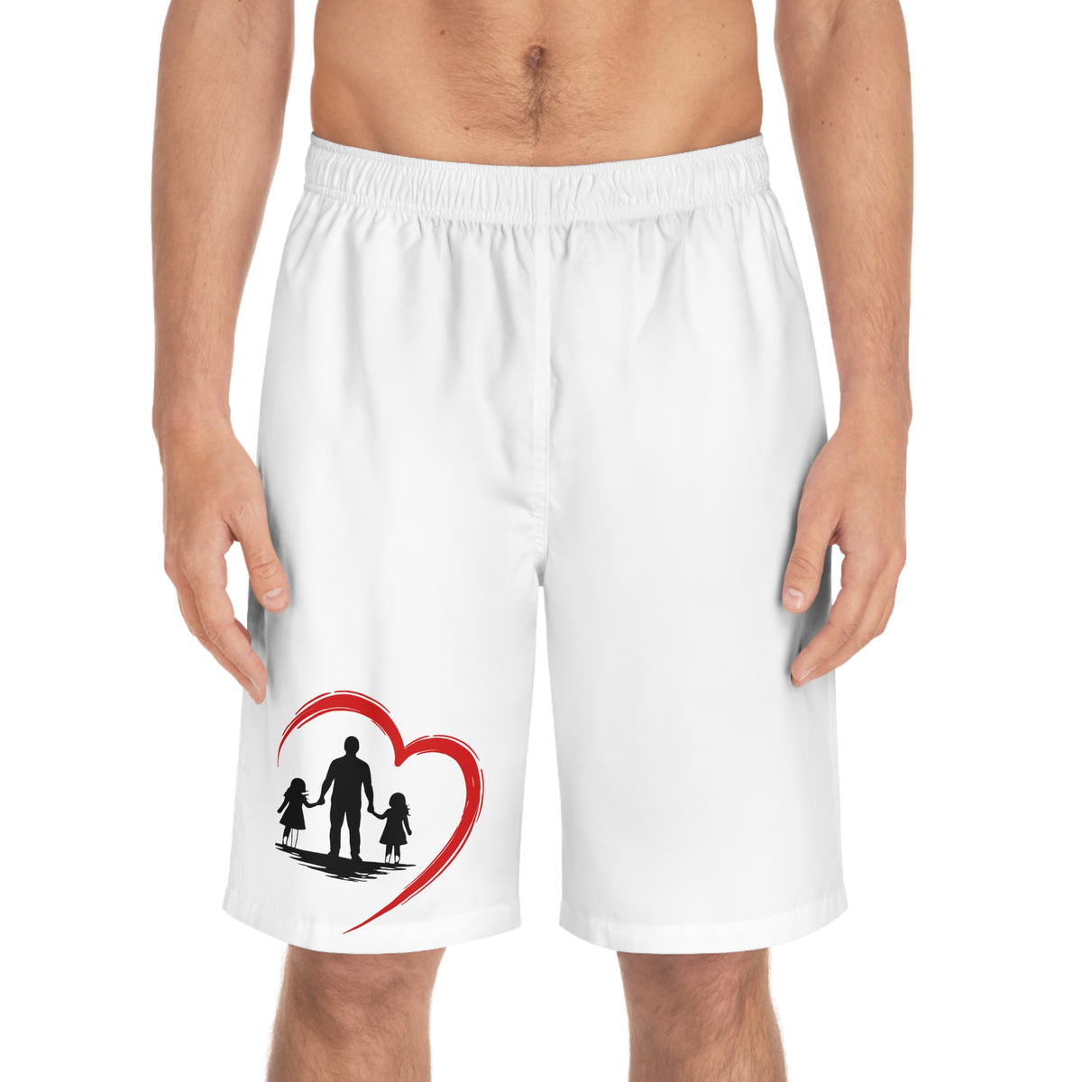 Board Shorts – Dad & Kids Heart Beach Swim Trunks