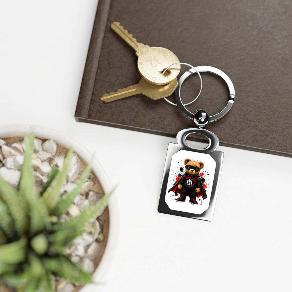 Dad Heart Tattoo Rectangle Keyring — Personalized Dad Gift for Father’s Day