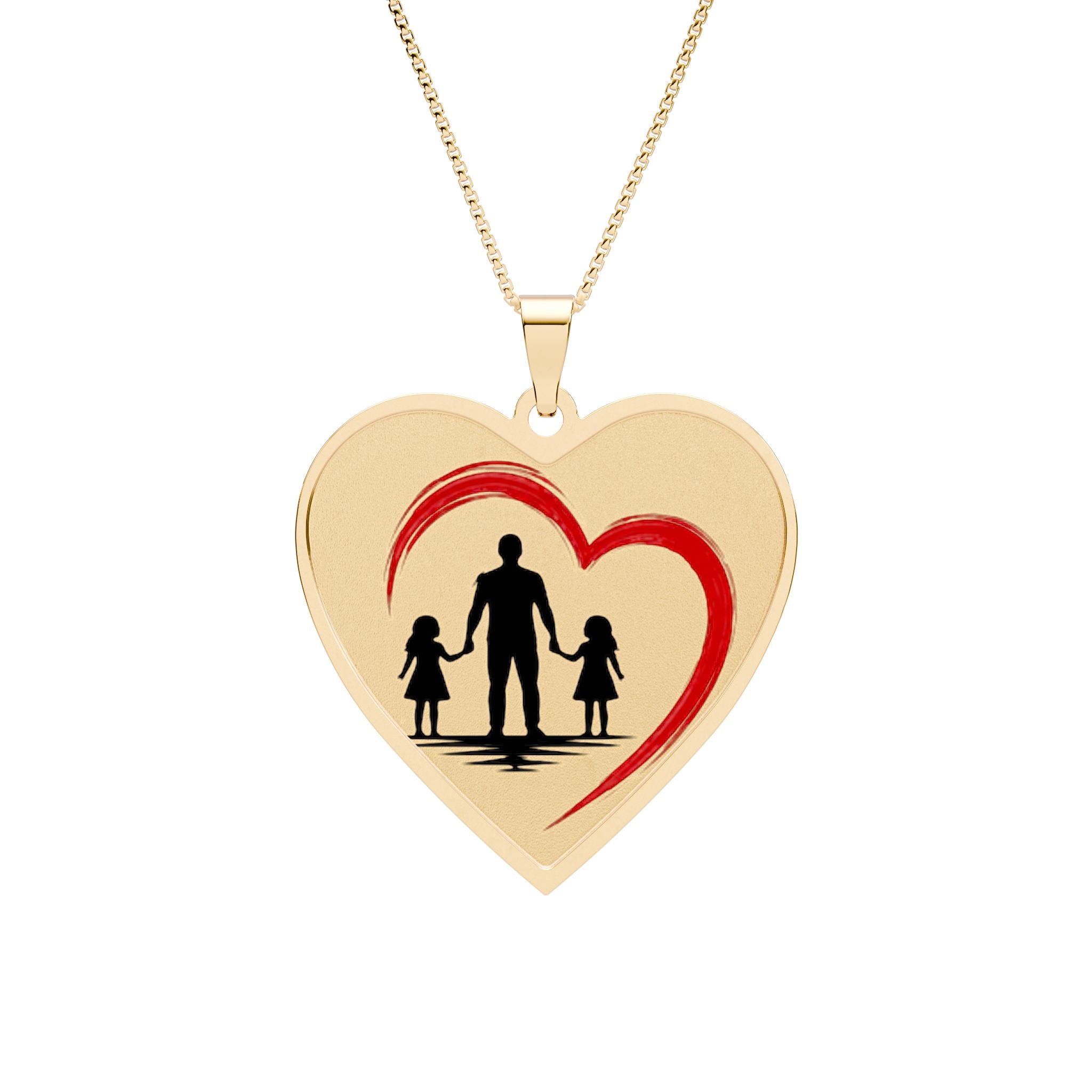Heart Family Pendant – Heart Frame Necklace for Dad & Daughters