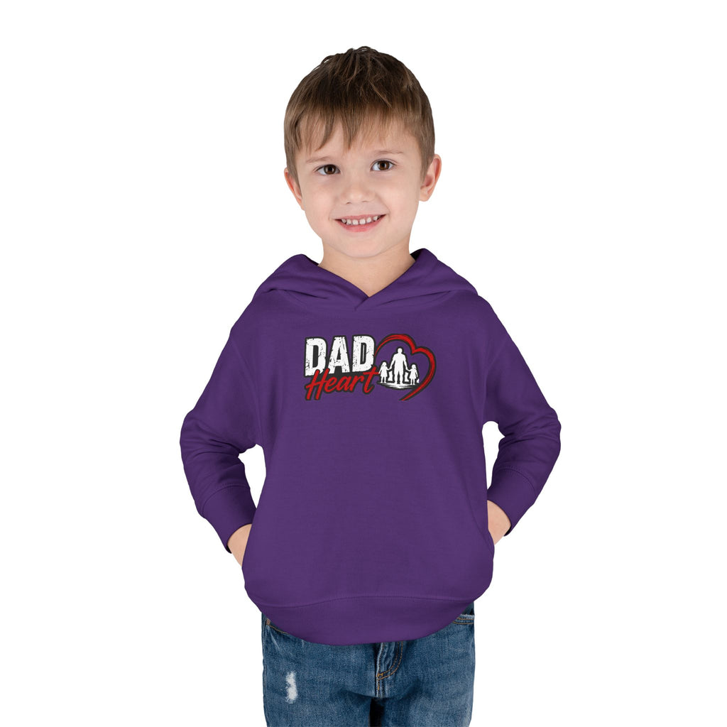 Toddler Hoodie — "Dad Heart" Superhero Bear Pullover