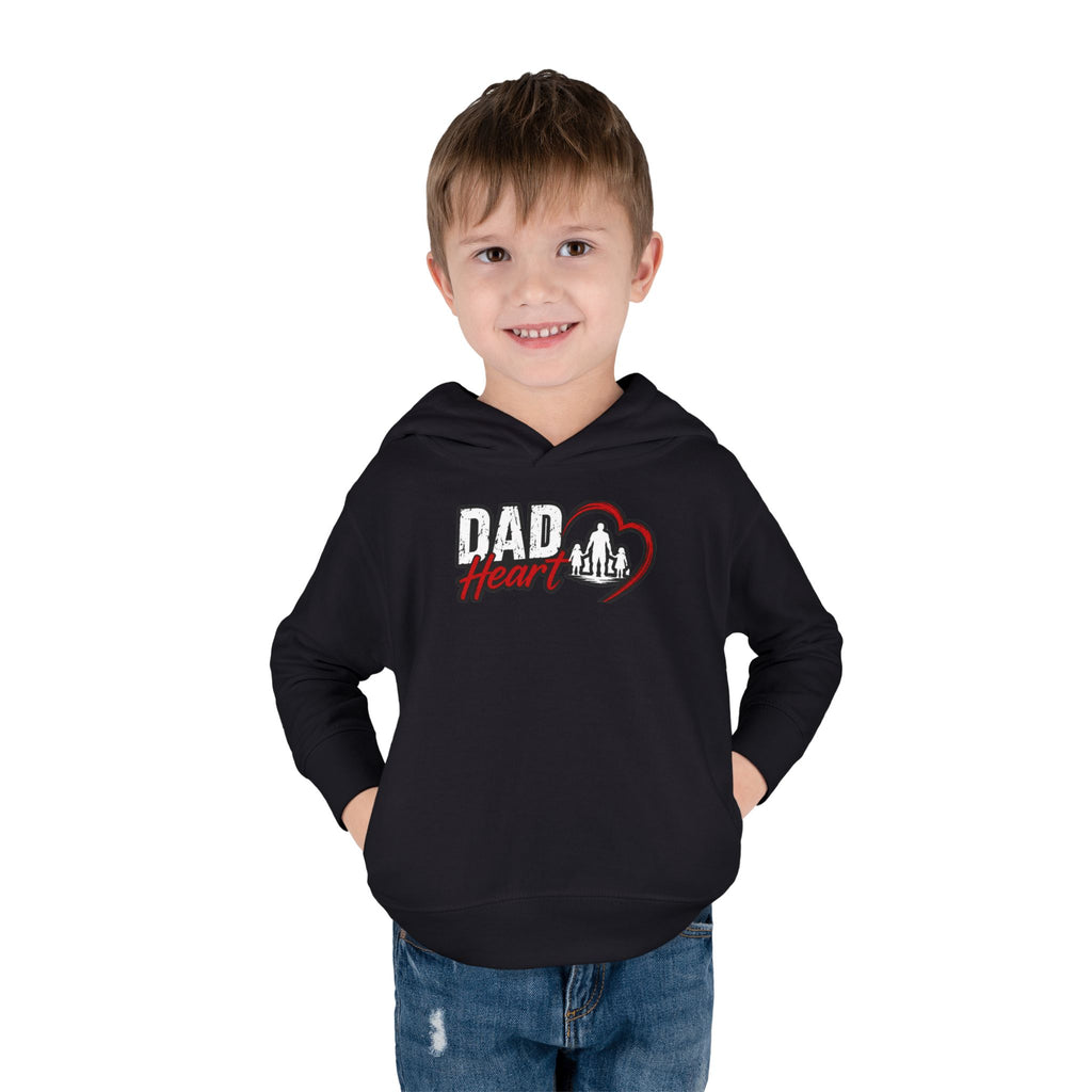 Toddler Hoodie — "Dad Heart" Superhero Bear Pullover