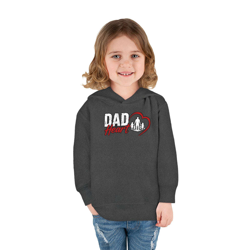 Toddler Hoodie — "Dad Heart" Superhero Bear Pullover