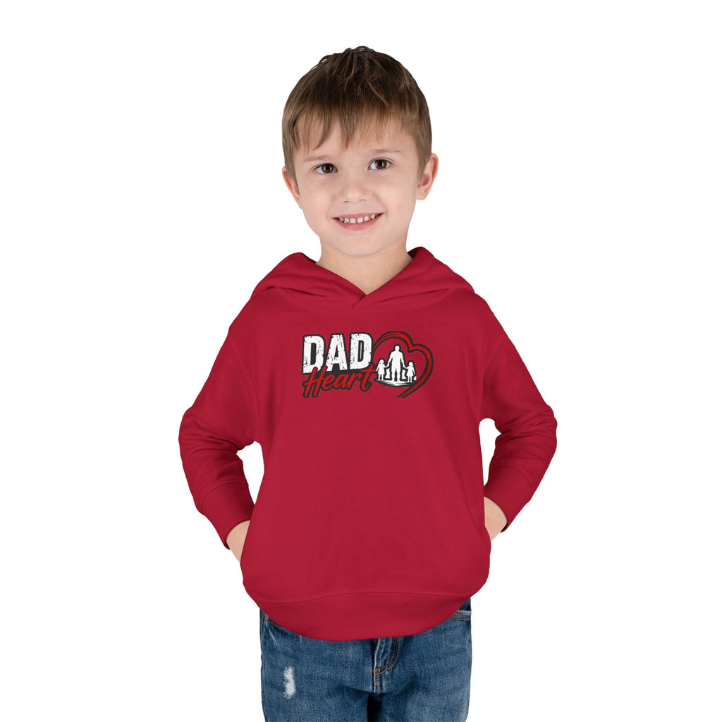 Toddler Hoodie — "Dad Heart" Superhero Bear Pullover
