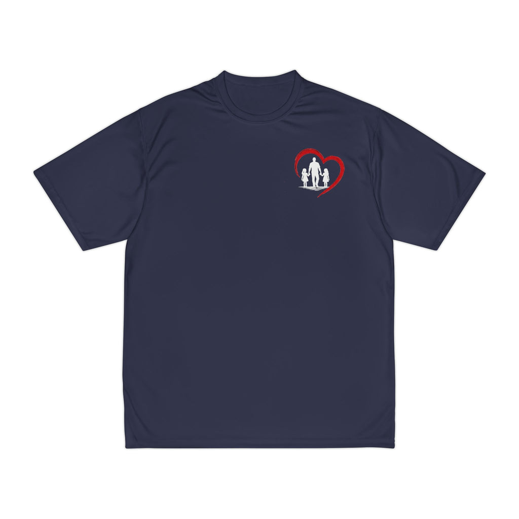 Men's T-Shirt — Daddy Defender Design | Father & Kids Heart Graphic Performance Tee