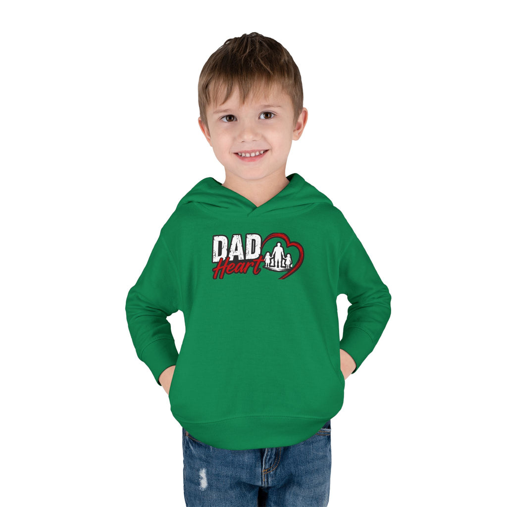 Toddler Hoodie — "Dad Heart" Superhero Bear Pullover