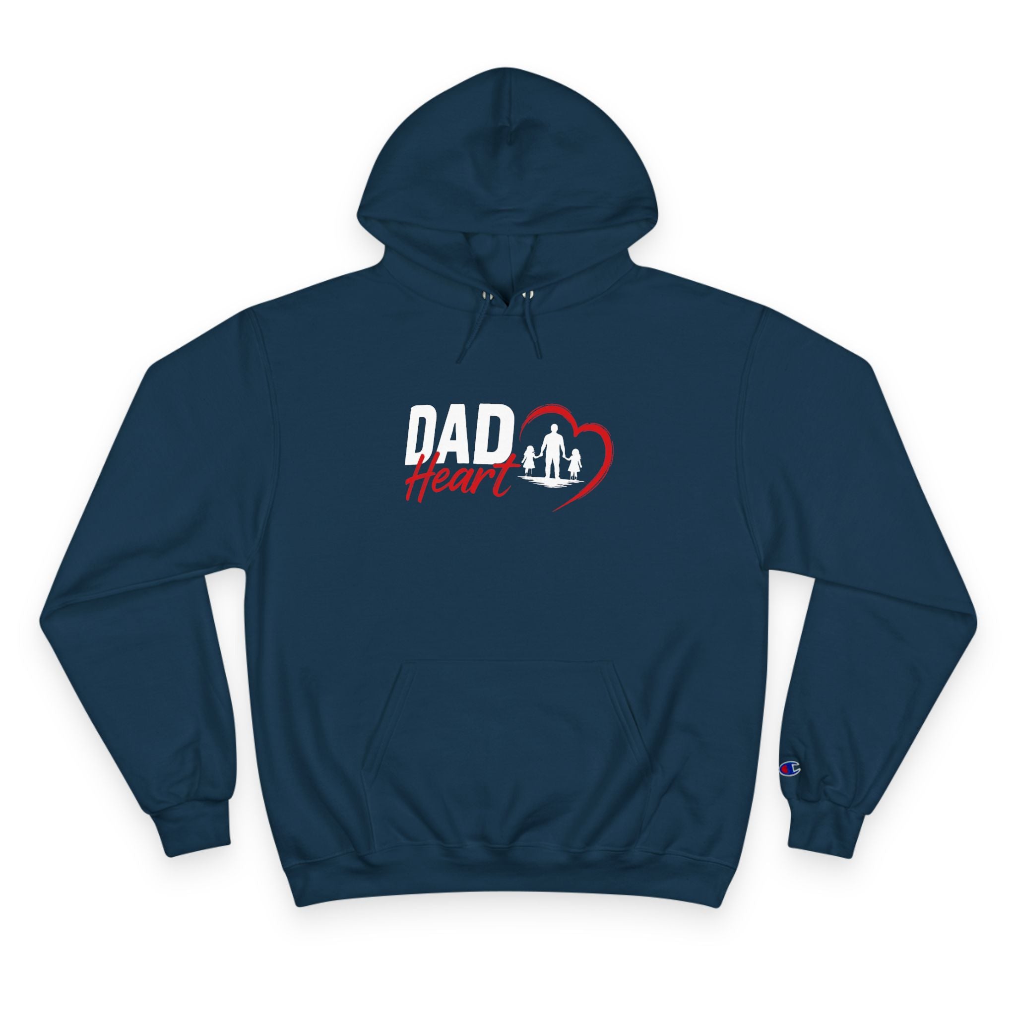 Dad Heart Hoodie — "Raising Strong Daughters" Champion Pullover for Fathers