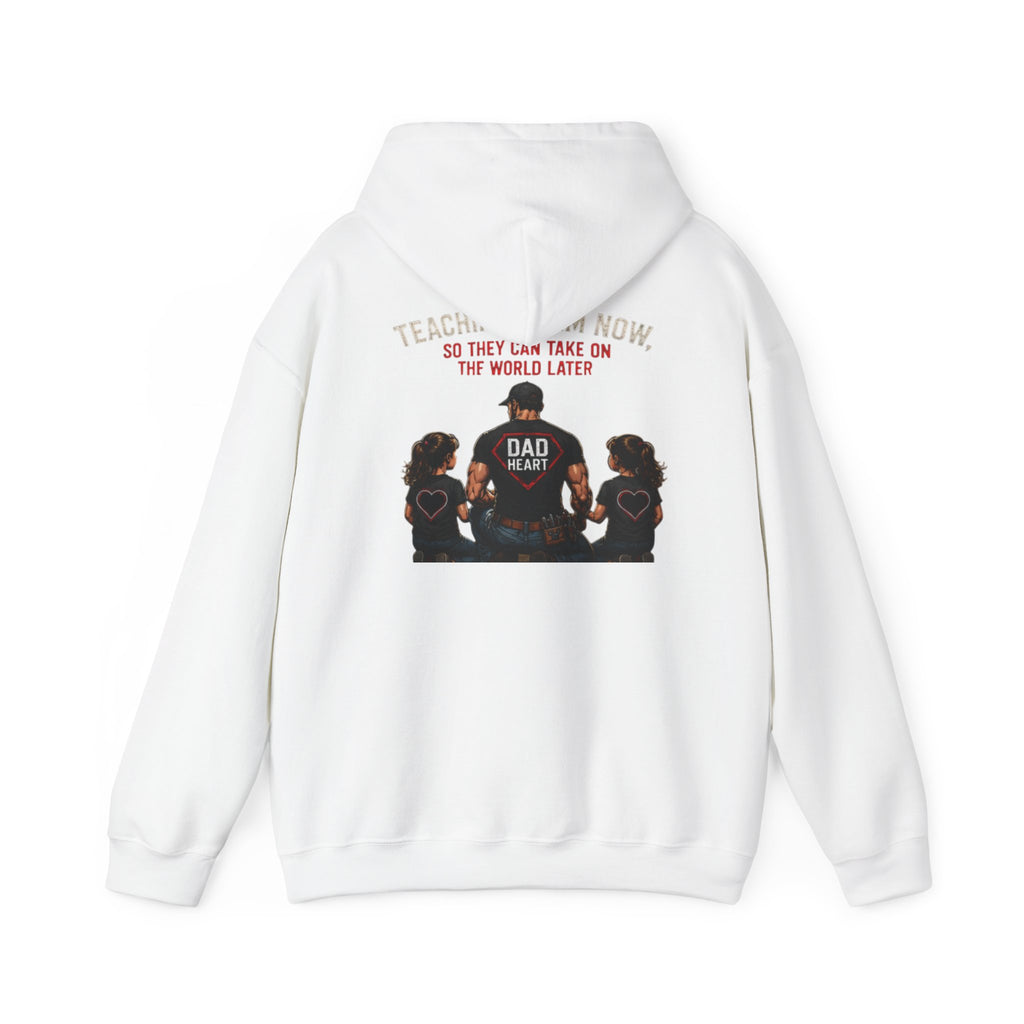 Dad Life Hoodie — 'Dad Heart' Father & Kids Matching Hoodie, 'Teach Them Now' Family Father's Day Gift