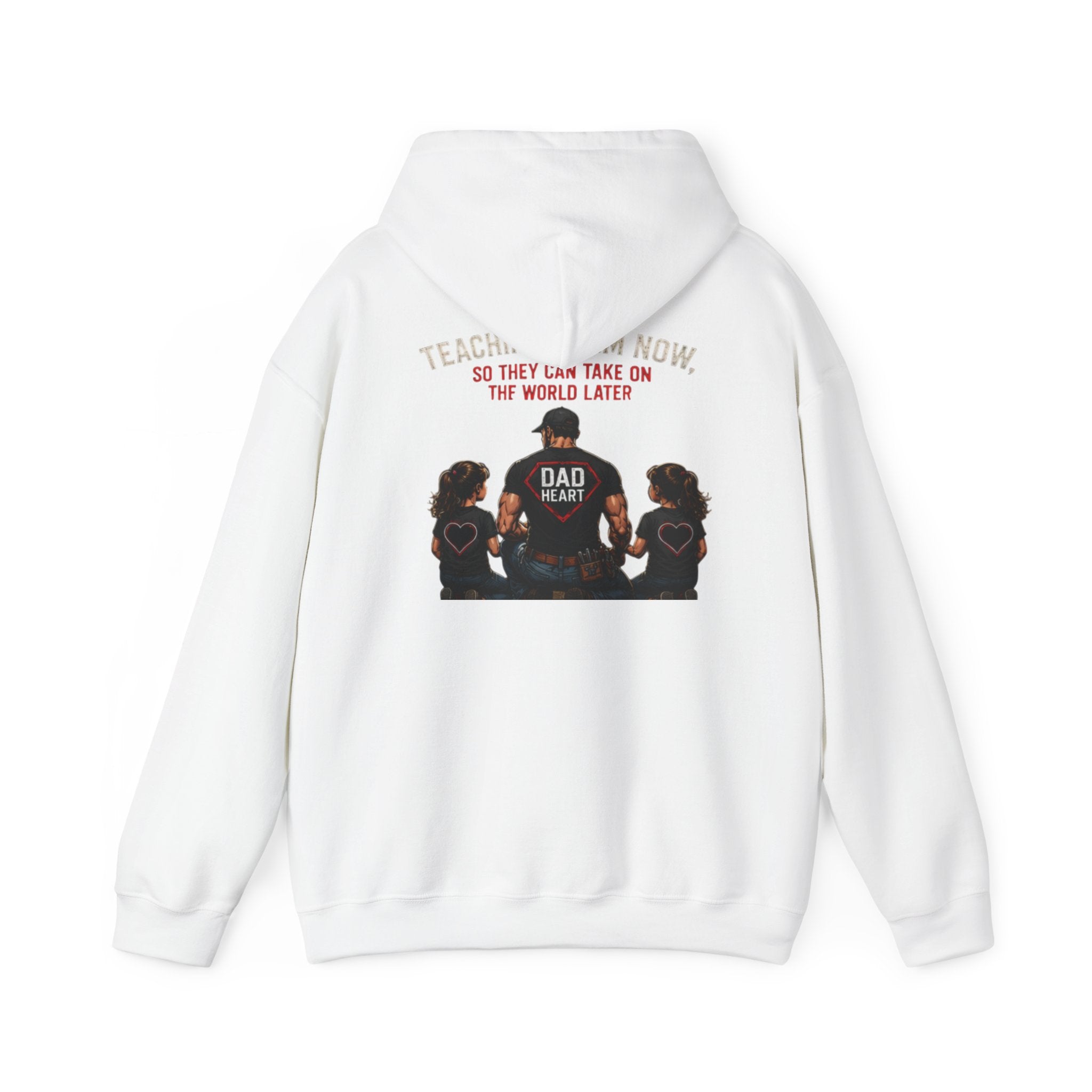 Dad Life Hoodie — 'Dad Heart' Father & Kids Matching Hoodie, 'Teach Them Now' Family Father's Day Gift