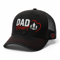 Black trucker hat with Dad Heart logo